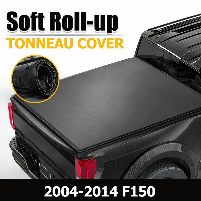 Trucktok 2004-2014 Ford F150 5.5FT Soft Roll Up Tonneau Cover Truck Bed