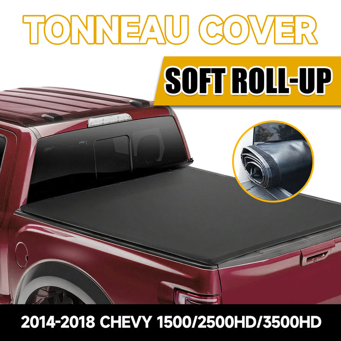 Trucktok 2014-2018 Chevy Silverado Sierra 6.5FT Soft Roll Up Tonneau Cover Bed