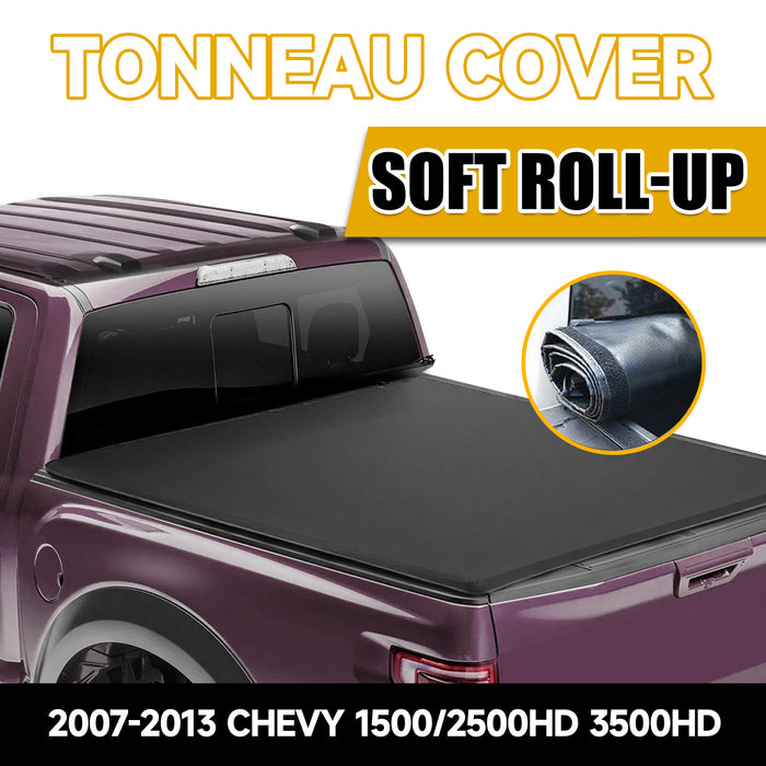 Trucktok 2007-2013 Chevy Silverado Sierra 6.5FT Soft Roll Up Tonneau Cover Bed
