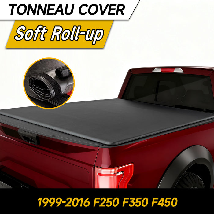 Trucktok 1999-2016 Ford F250 F350 Super Duty 8FT Soft Roll Up Tonneau Cover Bed
