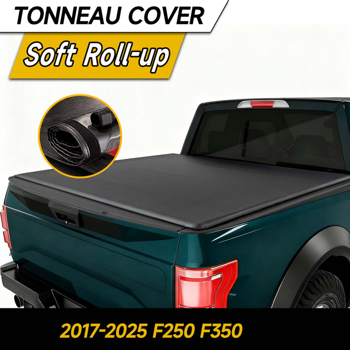Trucktok 2017-2025 Ford F250 F350 6.8FT Soft Roll Up Tonneau Cover Truck Bed
