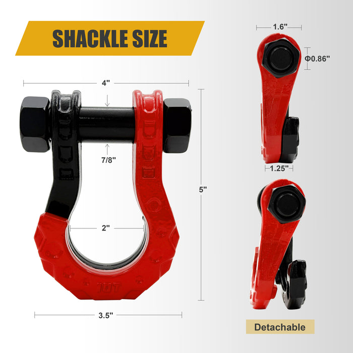 Trucktok 2" Hitch with Ball 50,600 lbs Strength & Shackle Key Lock