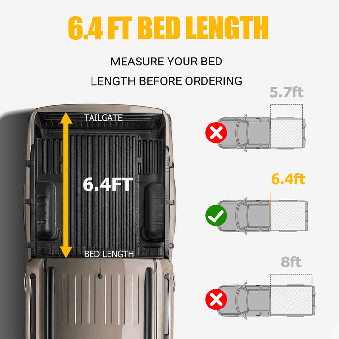 Trucktok 2003-2024 Dodge Ram 6.4FT Soft Top Roll-up Tonneau Cover Truck Bed