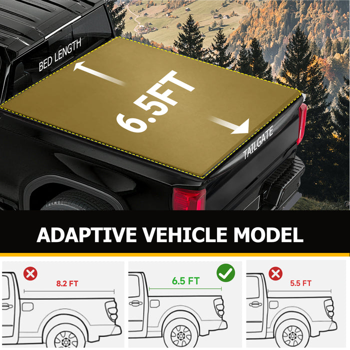 Trucktok 2004-2014 Ford F150 6.5FT Soft Roll Up Tonneau Cover Truck Bed