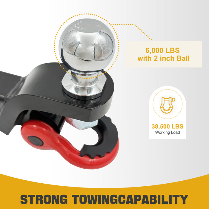 Trucktok 2" Receiver Trailer Hitch 38,500 lbs with Shackle & Lock Pin