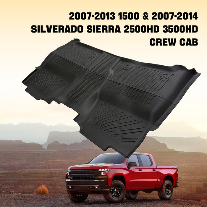 Trucktok Silverado Sierra 2007-2013 1500 & 2007-2014 2500HD 3500HD Crew Cab All-Weather TPE Floor Mats