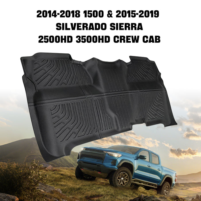Trucktok Silverado Sierra 2014-2018 1500 & 2015-2019 2500HD 3500HD Crew Cab All-Weather TPE Floor Mats
