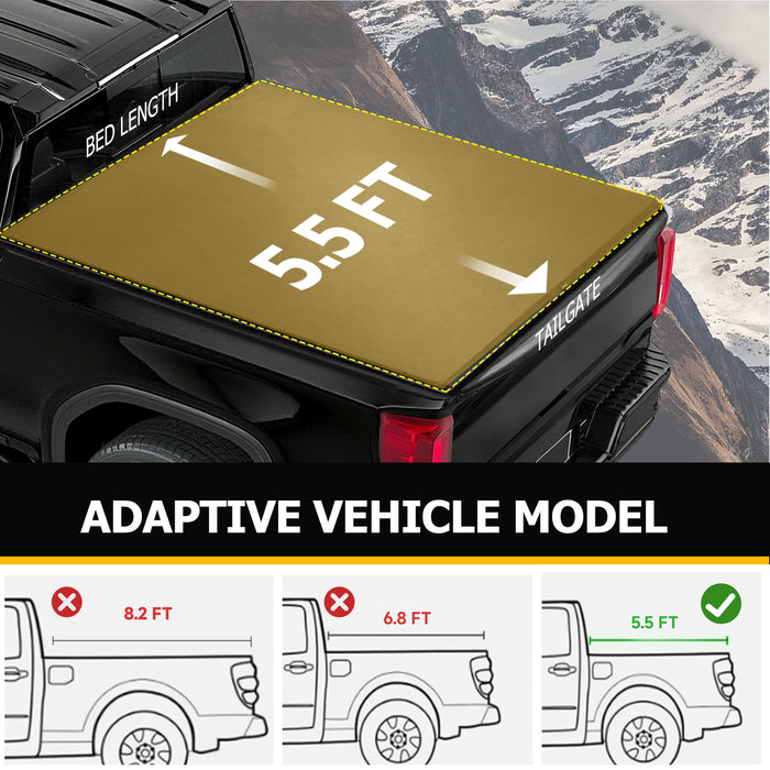 Trucktok 2004-2014 Ford F150 5.5FT Soft Roll Up Tonneau Cover Truck Bed