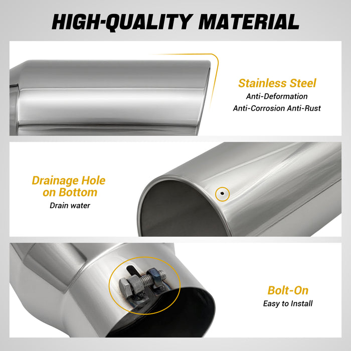 Trucktok 5" Inlet 7" Outlet 15" Overall Length Stainless Steel Bolt On Exhaust Tailpipe Tip