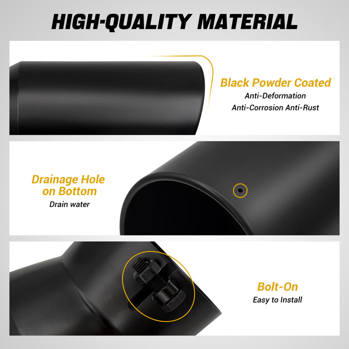 Trucktok 5" Inlet 7" Outlet 15" Overall Length Bolt On Exhaust Tailpipe Tip Black