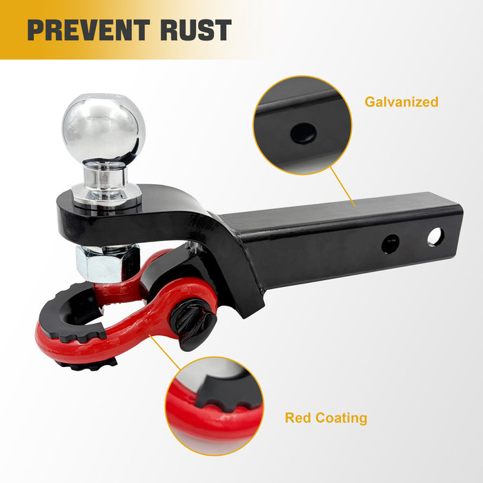 Trucktok 2" Receiver Trailer Hitch 38,500 lbs with Shackle & Lock Pin