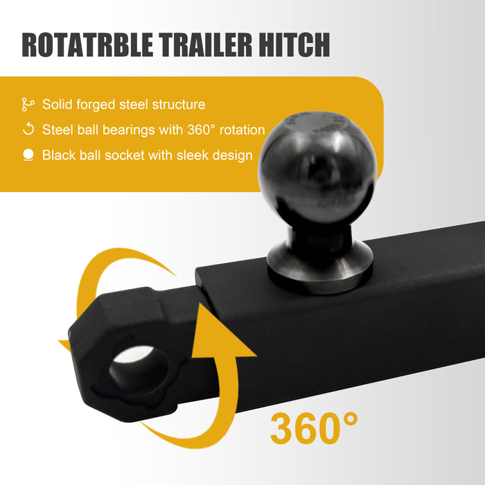 Trucktok 2" Hitch with Ball 50,600 lbs Strength & Shackle Key Lock