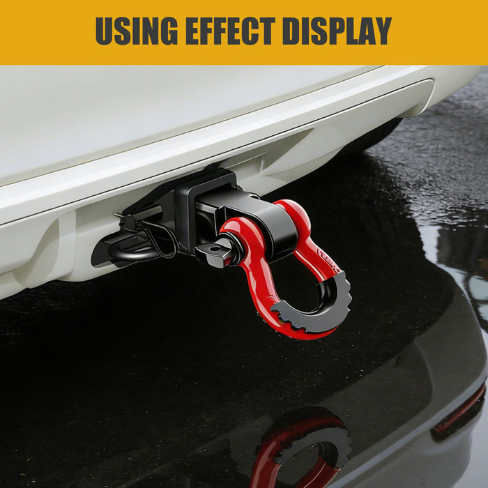 Trucktok 2" Receiver Heavy Duty Shackle Trailer Hitch with 5/8" Hitch Pin  3/4" D Ring Shackle 38,500 Lbs Break Strength