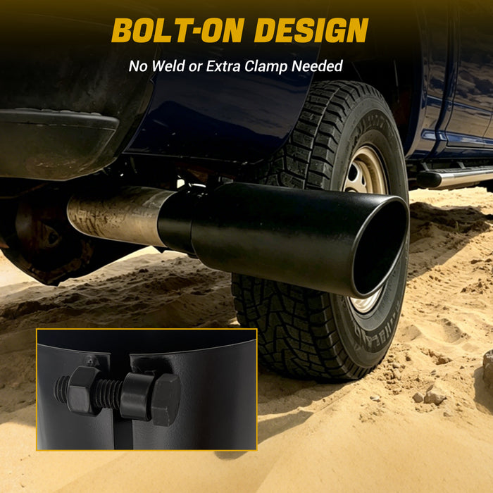 Trucktok 4" Inlet 6" Outlet 15" Overall Length Bolt On Exhaust Tailpipe Tip Black