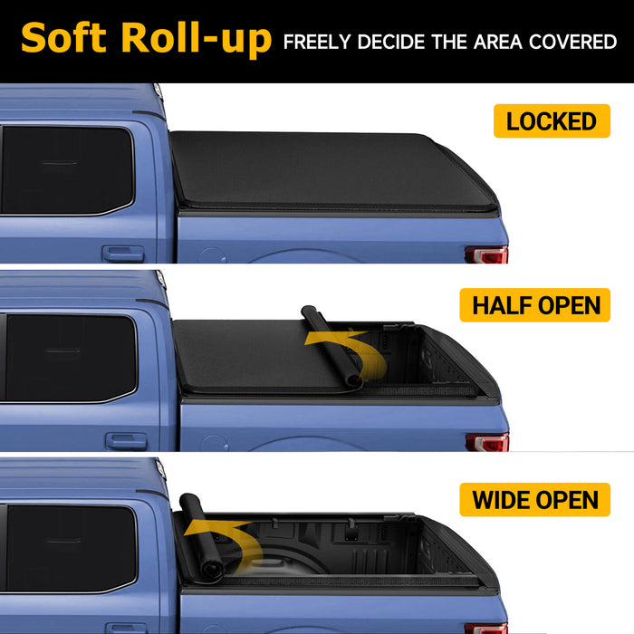 Trucktok 2004-2014 Ford F150 6.5FT Soft Roll Up Tonneau Cover Truck Bed
