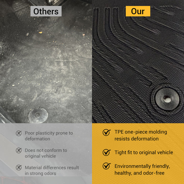 Trucktok Silverado Sierra 2014-2018 1500 & 2015-2019 2500HD 3500HD Crew Cab All-Weather TPE Floor Mats