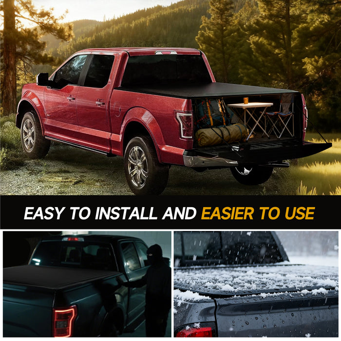 Trucktok 2007-2013 Chevy Silverado Sierra 6.5FT Soft Roll Up Tonneau Cover Bed