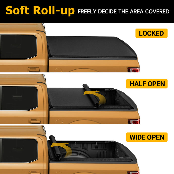 Trucktok 2004-2014 Ford F150 5.5FT Soft Roll Up Tonneau Cover Truck Bed