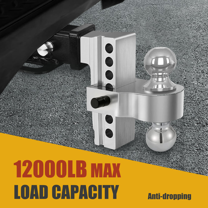 Trucktok 2" Adjustable Hitch 6" Drop/Rise 12,000 GTW with Dual Locks
