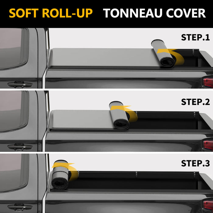 Trucktok 2020-2024 Chevy Silverado Sierra 6.8FT Soft Roll Up Tonneau Cover Bed