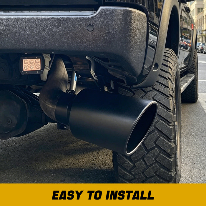 Trucktok 4" Inlet 10" Outlet 18" Overall Length Bolt On Exhaust Tailpipe Tip Black
