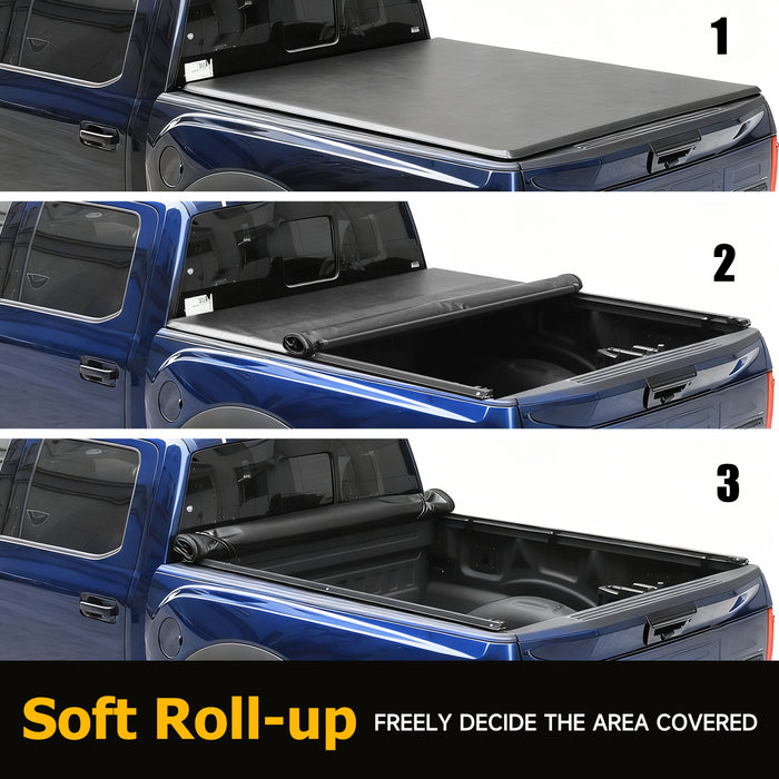 Trucktok 1999-2016 Ford F250 F350 Super Duty 6.8FT Soft Roll Up Tonneau Cover Truck Bed