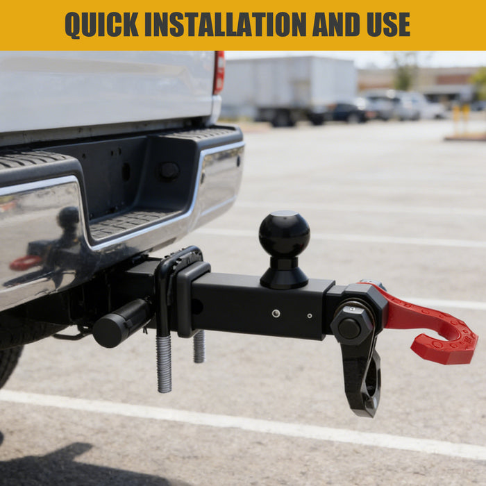 Trucktok 2" Hitch with Ball 50,600 lbs Strength & Shackle Key Lock