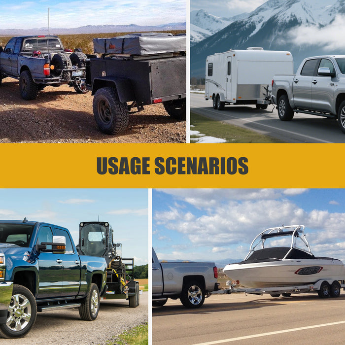 Trucktok 2" Receiver Heavy Duty Tri-Ball Trailer Hitch Mount with Swivel Shackle Tow Hook 1-7/8"/2"/2-5/16" Balls w/Lock Pin