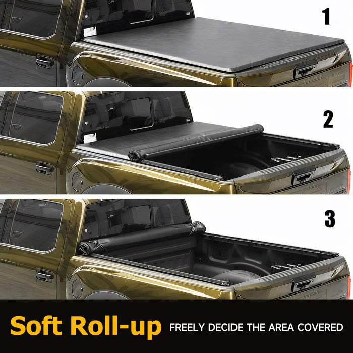Trucktok 1999-2016 Ford F250 F350 Super Duty 8FT Soft Roll Up Tonneau Cover Bed