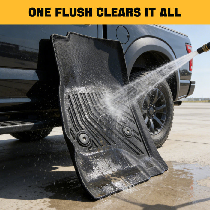 Trucktok Silverado Sierra 2014-2018 1500 & 2015-2019 2500HD 3500HD Crew Cab All-Weather TPE Floor Mats