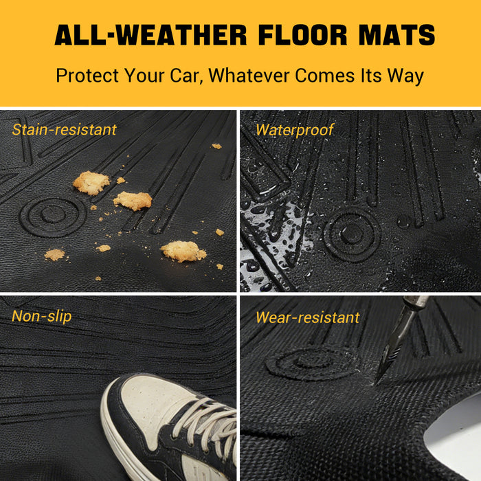 Trucktok Silverado Sierra 2007-2013 1500 & 2007-2014 2500HD 3500HD Crew Cab All-Weather TPE Floor Mats