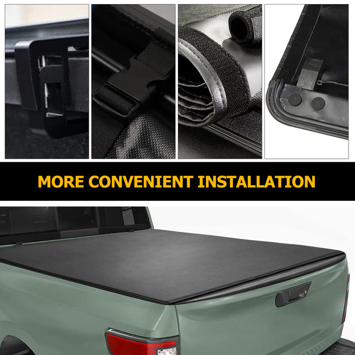 Trucktok 2020-2024 Chevy Silverado Sierra 6.8FT Soft Roll Up Tonneau Cover Bed