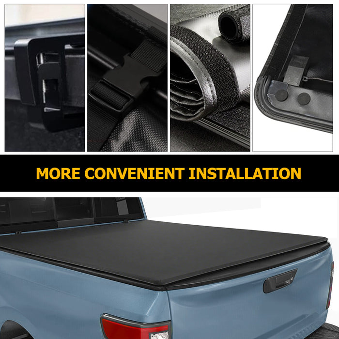 Trucktok 2007-2014 Chevy Silverado Sierra 5.8FT Soft Roll Up Tonneau Cover Bed