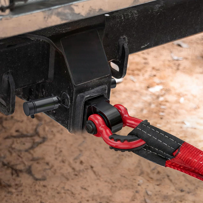 Trucktok 2" Receiver Heavy Duty Shackle Hitch Receiver 3/4 D-Ring and 5/8" Lock Pin 38,500 lbs Break Strength Off-Road Recovery Kit