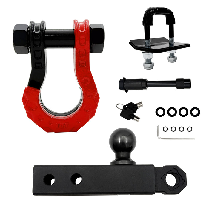 Trucktok 2" Hitch with Ball 50,600 lbs Strength & Shackle Key Lock