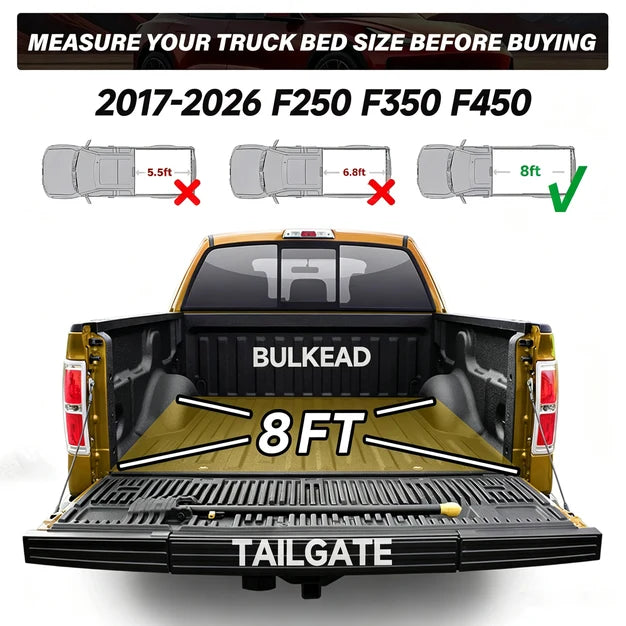 Trucktok 2004-2026 Ford F150 5.5FT, 6.5FT, 6.8FT, 8FT Soft Roll Up Tonneau Cover Truck Bed
