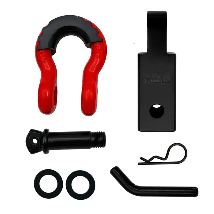 Trucktok 2" Receiver Heavy Duty Shackle Trailer Hitch with 5/8" Hitch Pin  3/4" D Ring Shackle 38,500 Lbs Break Strength