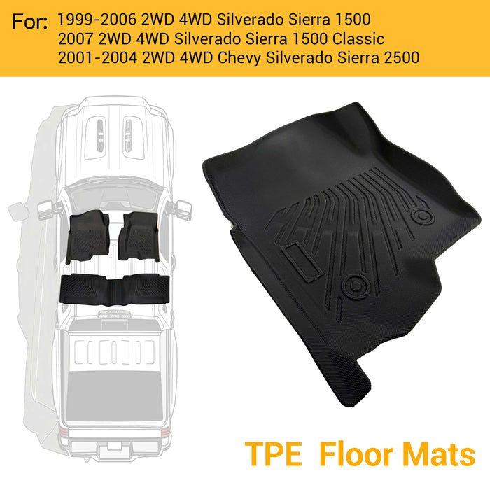 Trucktok 1999-2006 Silverado/Sierra 1500 2500 Extend Cab All-Weather TPE Floor Mats