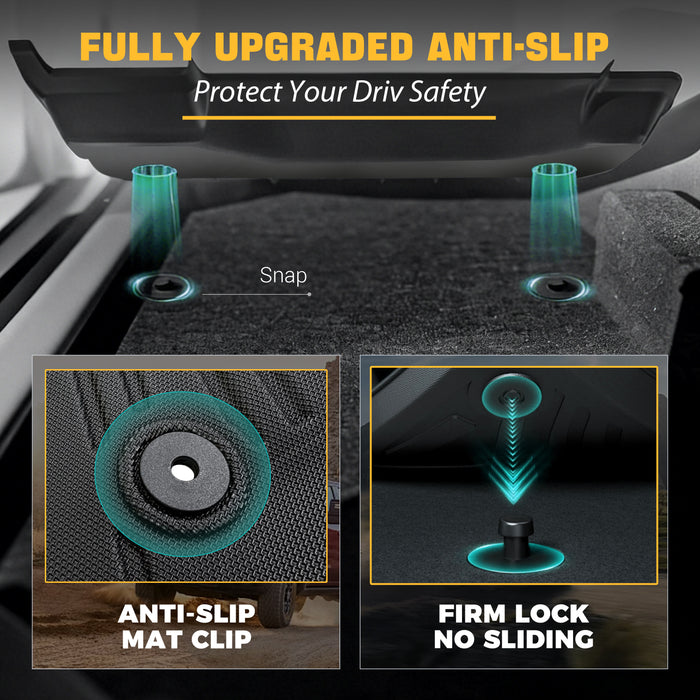 Trucktok Silverado Sierra 2019-2025 1500 & 2020-2025 2500HD 3500HD Crew Cab All-Weather TPE Floor Mats