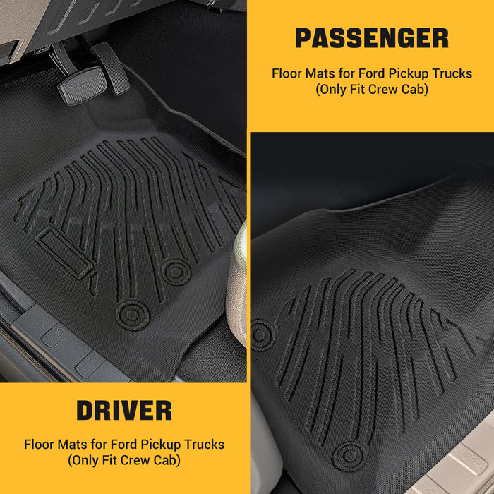 Trucktok 2008-2010 Ford F250 F350 Super CrewCab All-Weather TPE Floor Mats