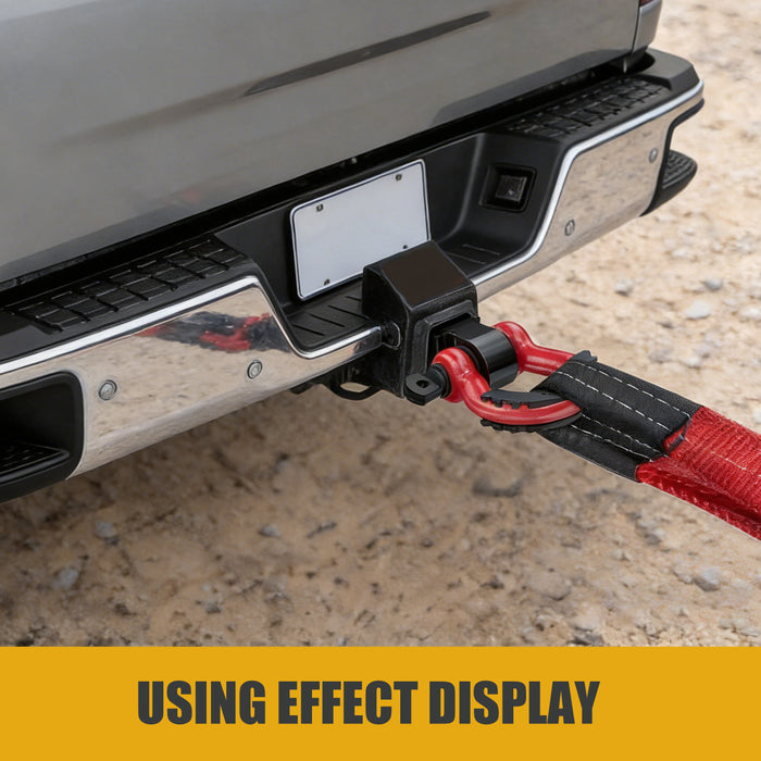 Trucktok 2" Receiver Heavy Duty Shackle Hitch Receiver 3/4 D-Ring and 5/8" Lock Pin 38,500 lbs Break Strength Off-Road Recovery Kit